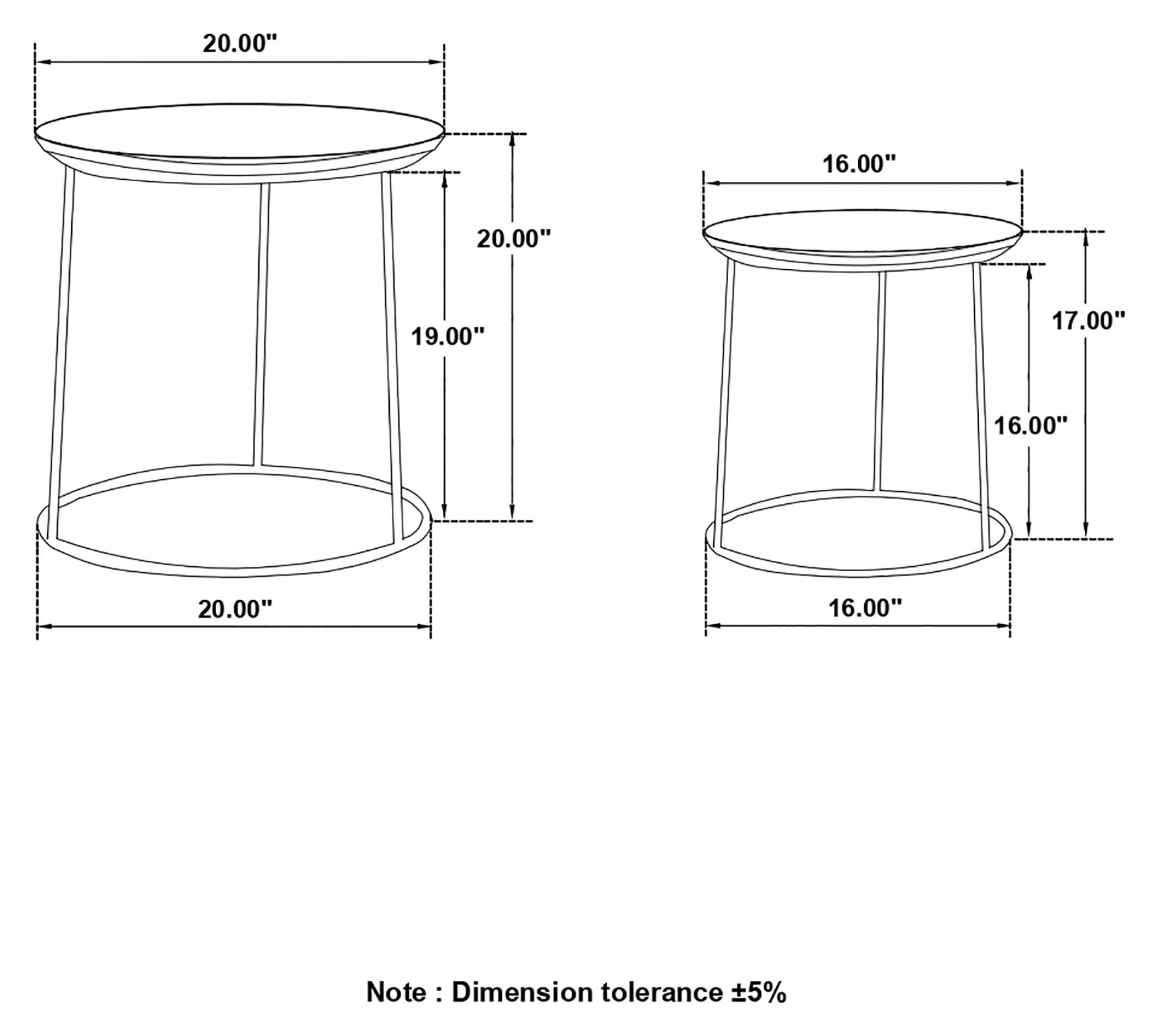 Loannis 2-piece Round Mango Wood Nesting Table Matte Black - Tampa Furniture Outlet