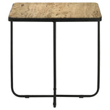 Elyna Square Stone Top Accent Side Table Beige - Tampa Furniture Outlet