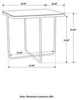 Elyna Square Stone Top Accent Side Table Beige - Tampa Furniture Outlet