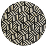 Xenia Round Bone Inlay Accent Side Table White and Gold - Tampa Furniture Outlet