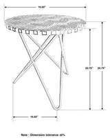 Xenia Round Bone Inlay Accent Side Table White and Gold - Tampa Furniture Outlet