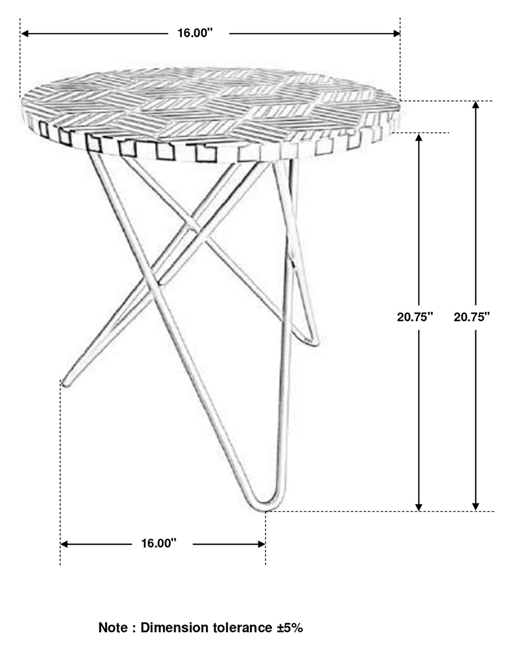 Xenia Round Bone Inlay Accent Side Table White and Gold - Tampa Furniture Outlet