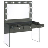 Afshan 3-drawer Vanity Set with Lighting Grey High Gloss - Tampa Furniture Outlet