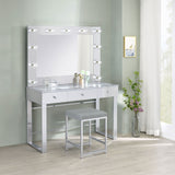 Umbridge Upholstered Square Padded Cushion Vanity Stool - Tampa Furniture Outlet
