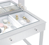 Umbridge 3-drawer Vanity Set with Lighting Chrome and White - Tampa Furniture Outlet