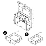Umbridge 3-drawer Vanity Set with Lighting Chrome and White - Tampa Furniture Outlet