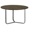 Tampa Furniture Outlet - Coaster - Yaritza Round Mango Wood Coffee Table Natural and Gunmetal - 935995
