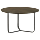 Tampa Furniture Outlet - Coaster - Yaritza Round Mango Wood Coffee Table Natural and Gunmetal - 935995