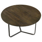 Yaritza Round Mango Wood Coffee Table Natural and Gunmetal - Tampa Furniture Outlet