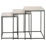 Medora 3-piece Marble Top Nesting Table Set White - Tampa Furniture Outlet