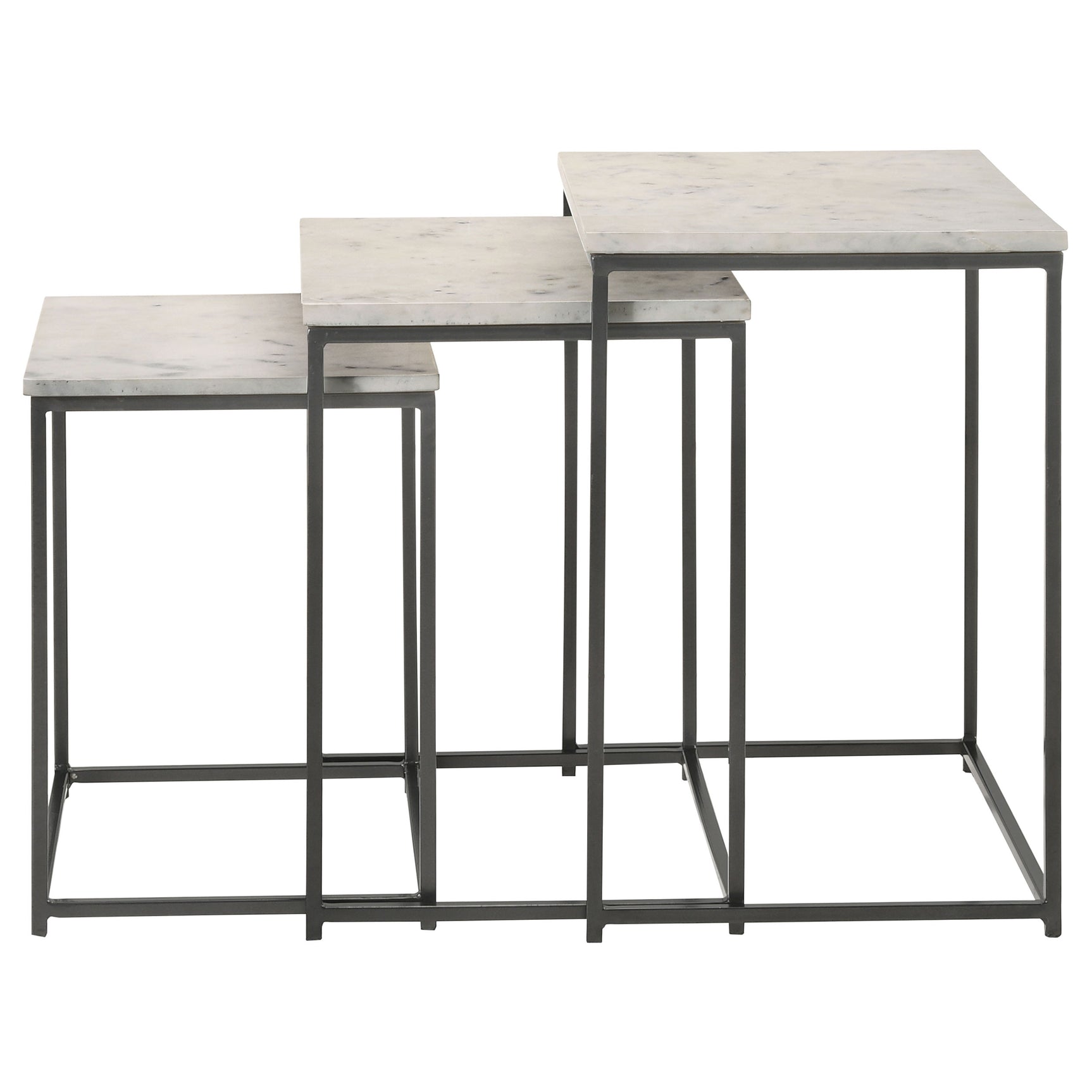 Medora 3-piece Marble Top Nesting Table Set White - Tampa Furniture Outlet