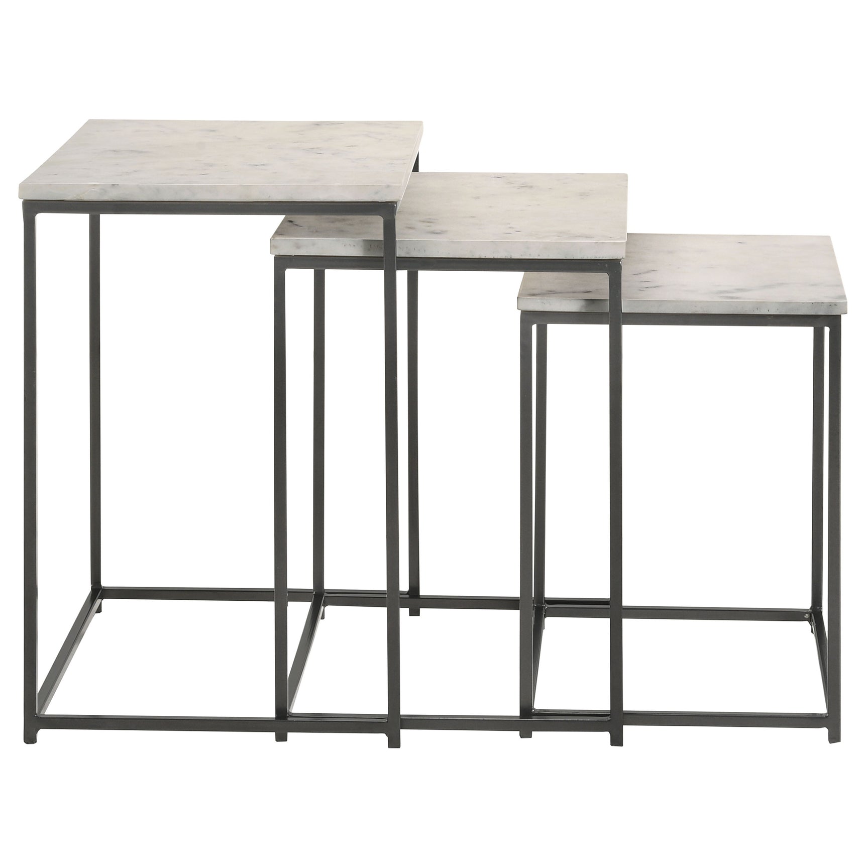 Medora 3-piece Marble Top Nesting Table Set White - Tampa Furniture Outlet