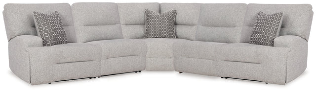 Tampa Furniture Outlet - Ashley Furniture - Acklen Place Sectional - 5-Piece Power Reclining Sectional / Pewter - 93605S3