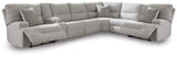 Tampa Furniture Outlet - Ashley Furniture - Acklen Place Sectional - 7-Piece Power Sectional Reclining Sofa with Storage Console / Pewter - 93605S20