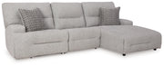 Tampa Furniture Outlet - Ashley Furniture - Acklen Place Sectional - 3-Piece Power Reclining Sectional / Pewter - 93605S6