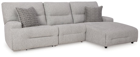 Tampa Furniture Outlet - Ashley Furniture - Acklen Place Sectional - 3-Piece Power Reclining Sectional / Pewter - 93605S6