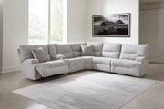 Tampa Furniture Outlet - Ashley Furniture - Acklen Place Sectional - 6-Piece Power Reclining Sectional / Pewter - 93605S9