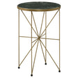 Tampa Furniture Outlet - Coaster - Eliska Round Green Marble Top Accent Side Table Antique Gold - 936061