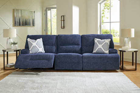 Tampa Furniture Outlet - Ashley Furniture - Acklen Place Sectional - 3-Piece Power Reclining Sectional Sofa / Navy - 93607S18