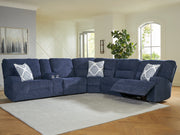 Tampa Furniture Outlet - Ashley Furniture - Acklen Place Sectional - 6-Piece Power Reclining Sectional / Navy - 93607S15