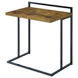 Dani Rectangular C-Shaped Sofa Side Table Rustic Nutmeg - Tampa Furniture Outlet