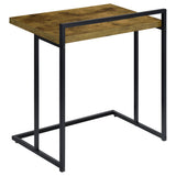 Dani Rectangular C-Shaped Sofa Side Table Rustic Nutmeg - Tampa Furniture Outlet