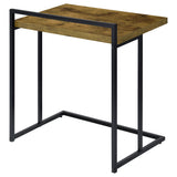 Dani Rectangular C-Shaped Sofa Side Table Rustic Nutmeg - Tampa Furniture Outlet