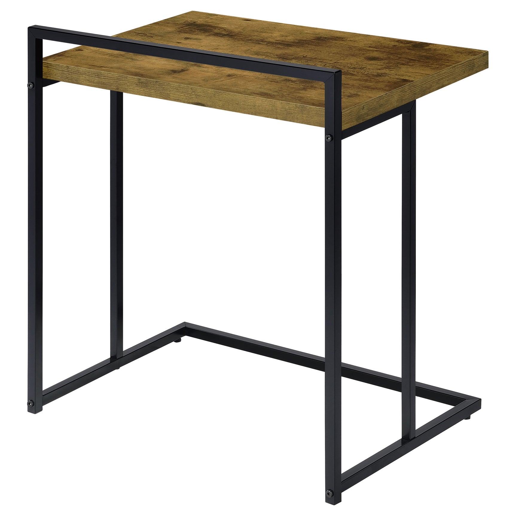 Dani Rectangular C-Shaped Sofa Side Table Rustic Nutmeg - Tampa Furniture Outlet