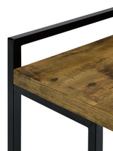 Dani Rectangular C-Shaped Sofa Side Table Rustic Nutmeg - Tampa Furniture Outlet
