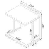 Dani Rectangular C-Shaped Sofa Side Table Rustic Nutmeg - Tampa Furniture Outlet