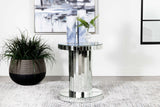 Dorielle Round Mirrored Acrylic Crystal Side Table Silver - Tampa Furniture Outlet