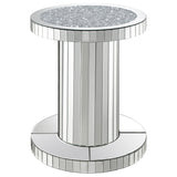 Tampa Furniture Outlet - Coaster - Dorielle Round Mirrored Acrylic Crystal Side Table Silver - 936125