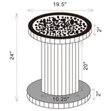 Dorielle Round Mirrored Acrylic Crystal Side Table Silver - Tampa Furniture Outlet