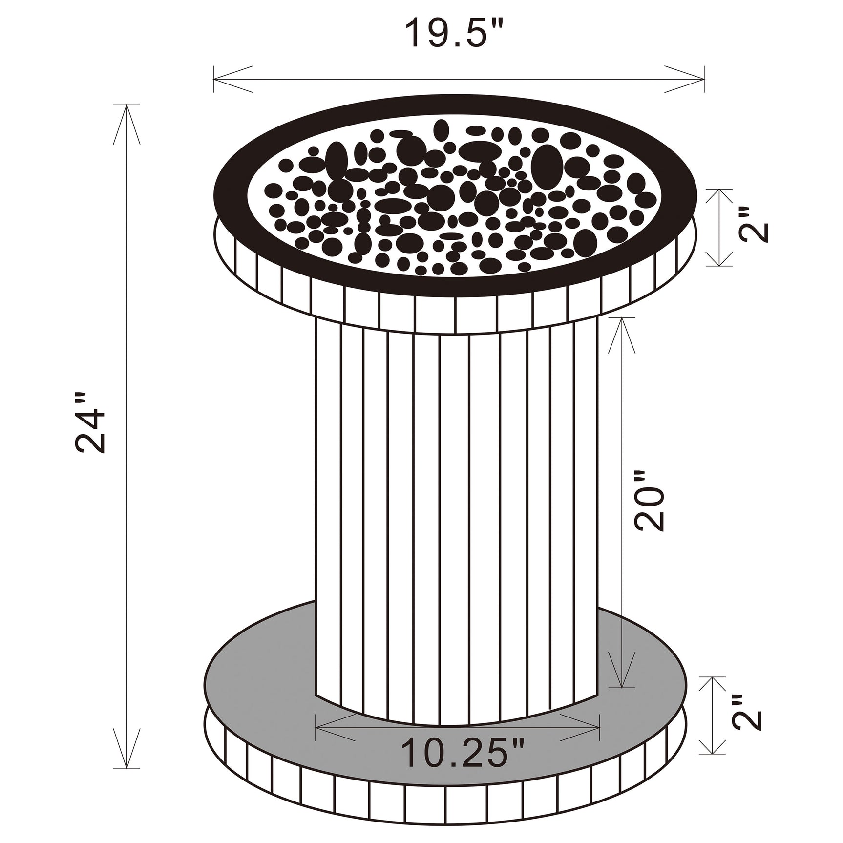 Dorielle Round Mirrored Acrylic Crystal Side Table Silver - Tampa Furniture Outlet