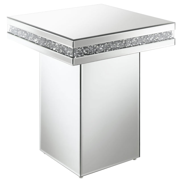 Tampa Furniture Outlet - Coaster - Elora Square Mirrored Accent Side Table Silver - 936137