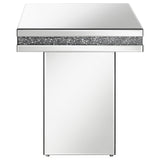 Elora Square Mirrored Accent Side Table Silver - Tampa Furniture Outlet