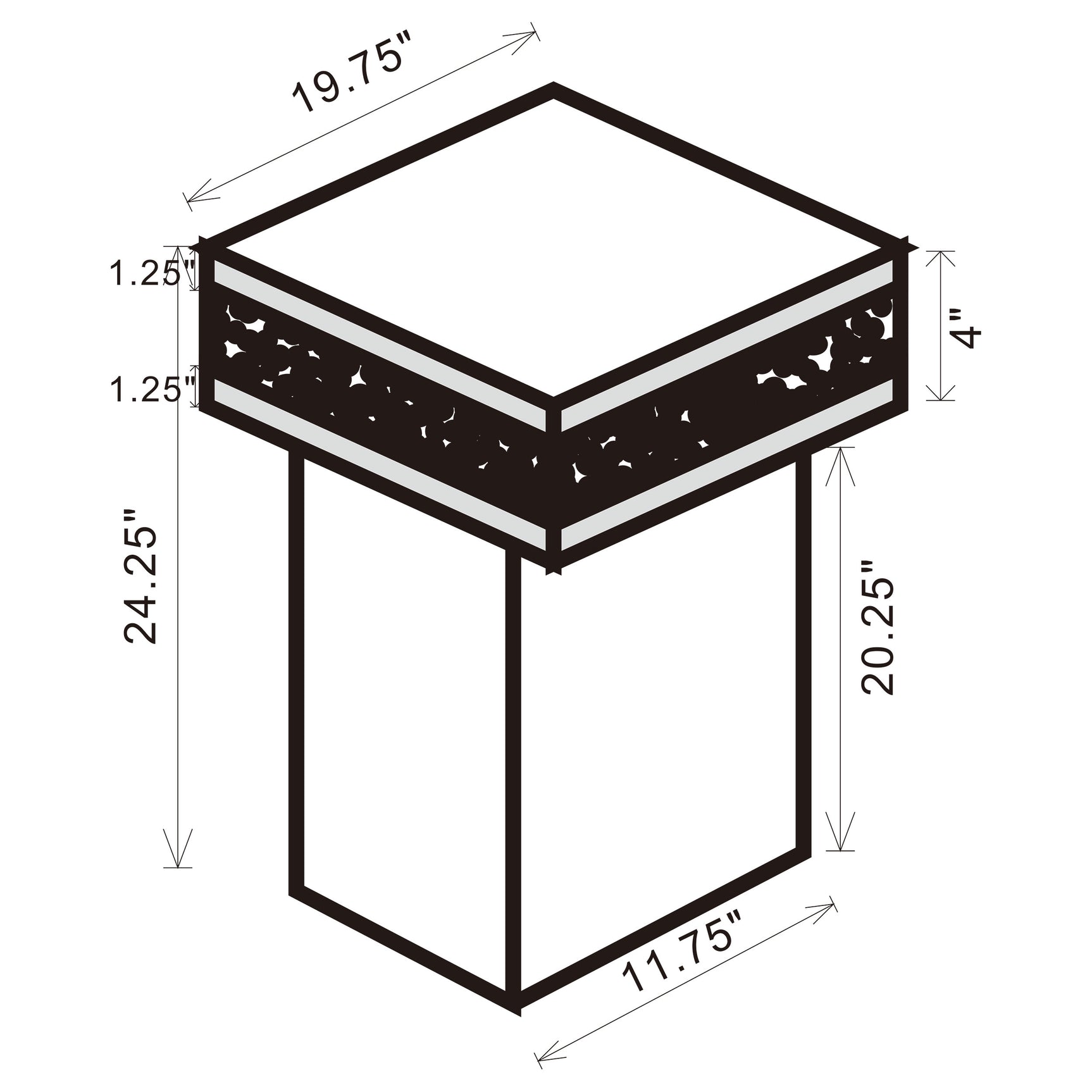 Elora Square Mirrored Accent Side Table Silver - Tampa Furniture Outlet