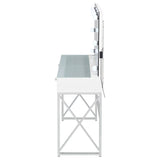 Eliza Vanity Set with Lighting & Stool White and Chrome - Tampa Furniture Outlet