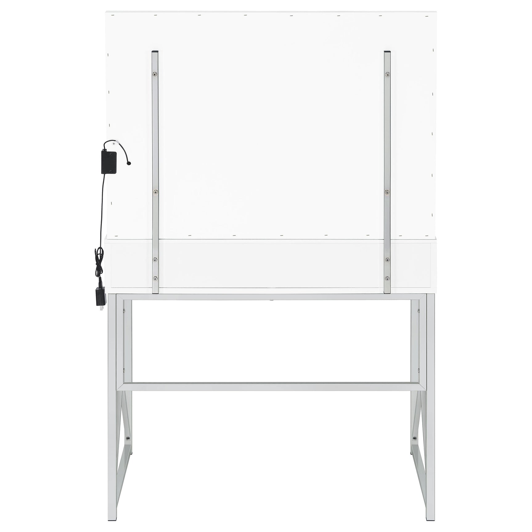 Eliza Vanity Set with Lighting & Stool White and Chrome - Tampa Furniture Outlet