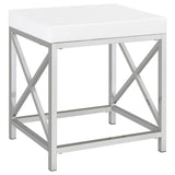 Eliza Vanity Set with Lighting & Stool White and Chrome - Tampa Furniture Outlet