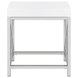 Eliza Vanity Set with Lighting & Stool White and Chrome - Tampa Furniture Outlet