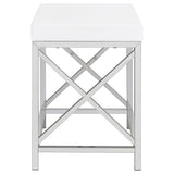 Eliza Vanity Set with Lighting & Stool White and Chrome - Tampa Furniture Outlet