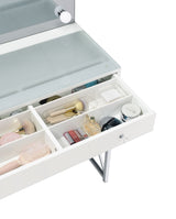 Eliza Vanity Set with Lighting & Stool White and Chrome - Tampa Furniture Outlet