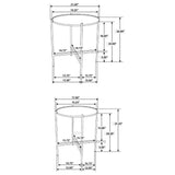 Malka 2-piece Round Wood Nesting Table Dark Brown and Gold - Tampa Furniture Outlet