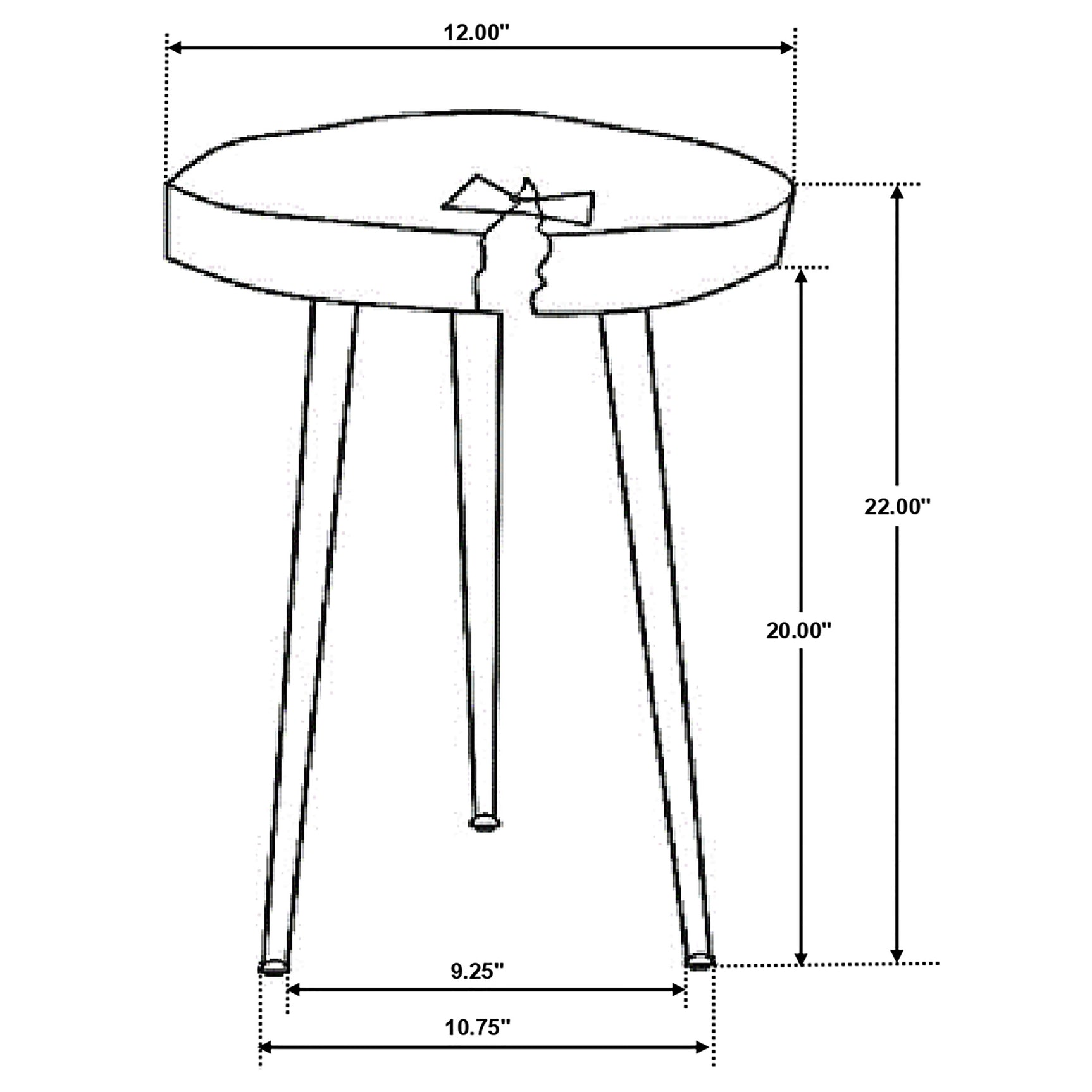 Keith Round Solid Tree Trunk Side Table Natural and Black - Tampa Furniture Outlet