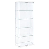 Tampa Furniture Outlet - Coaster - Delphinium 4-Shelf Clear Glass Curio Display Cabinet White - 950170WHT