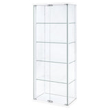 Delphinium 4-Shelf Clear Glass Curio Display Cabinet White