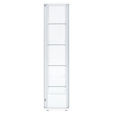 Delphinium 4-Shelf Clear Glass Curio Display Cabinet White