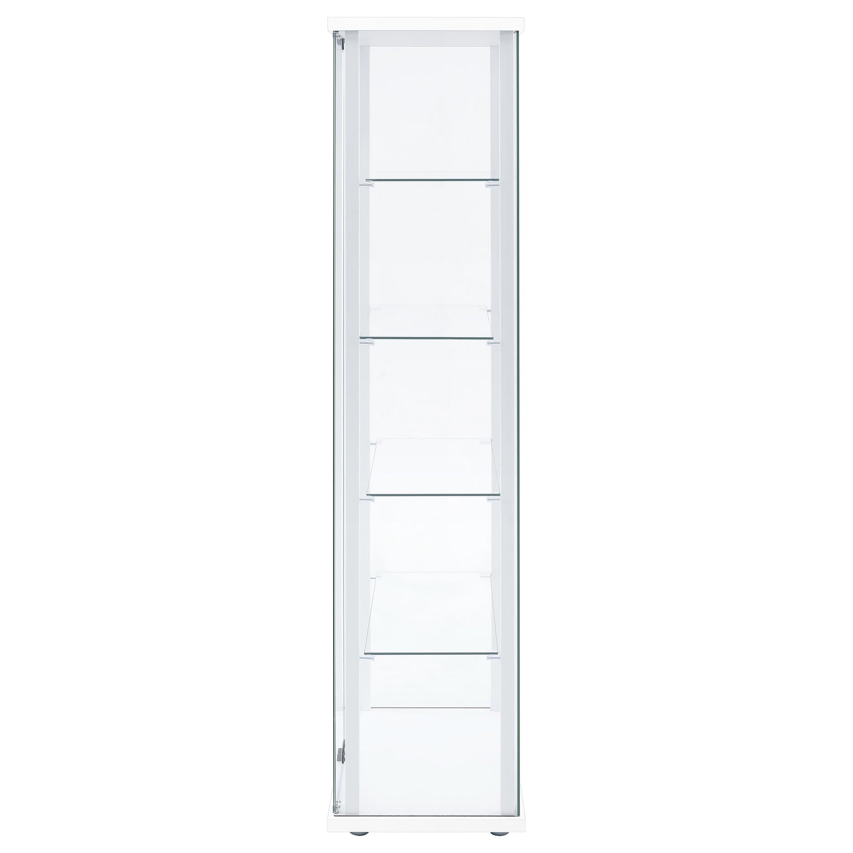 Delphinium 4-Shelf Clear Glass Curio Display Cabinet White