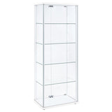 Delphinium 4-Shelf Clear Glass Curio Display Cabinet White